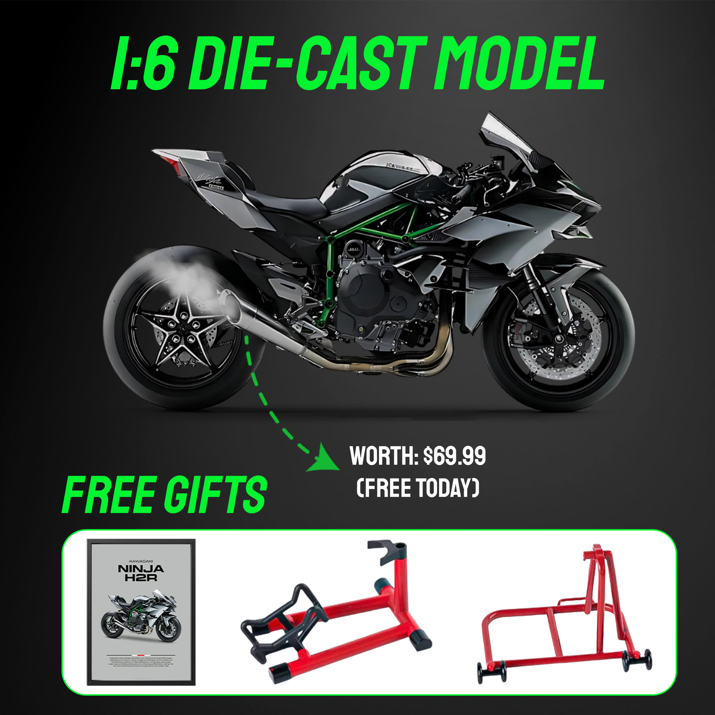1: 6 Ninja H2R -Modell