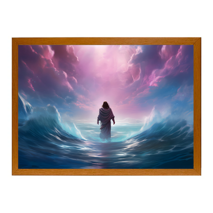 Jesus led light painting-christian wall art