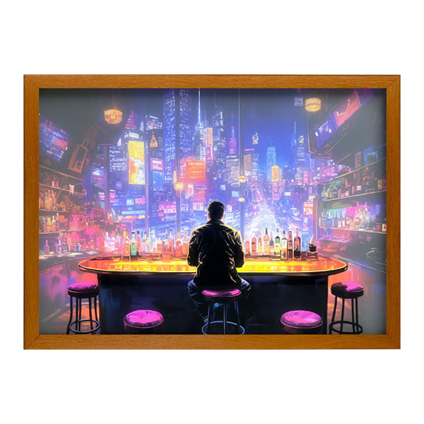 Urban Nights Bar Man Light Painting Artwork