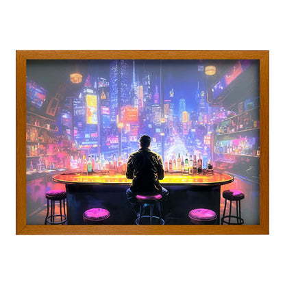 Urban Nights Bar Man Light Painting Artwork