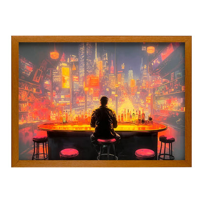 Urban Nights Bar Man Light Painting Artwork