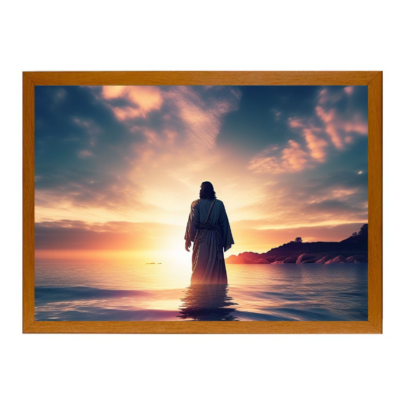 Jesus led light painting-christian wall art