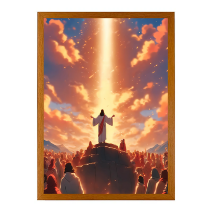 Jesus led light painting-christian wall art