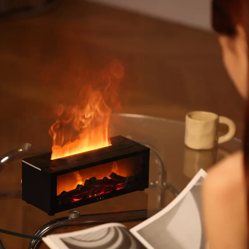 Fireplace LED Flame Humidifier and Oil Diffuser