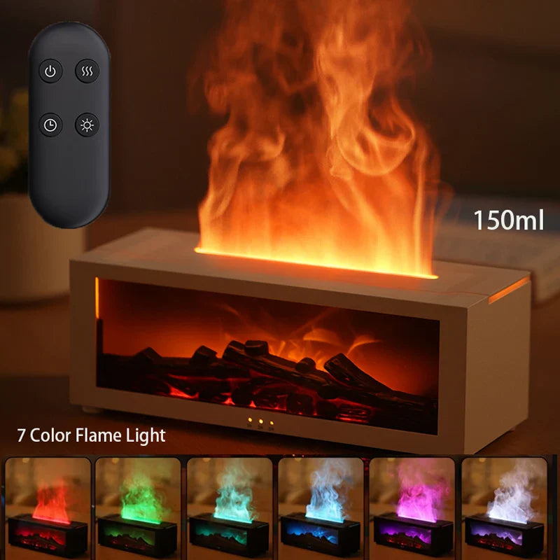 Fireplace LED Flame Humidifier and Oil Diffuser