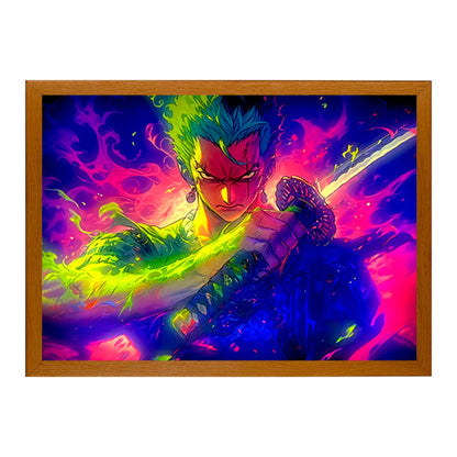 Roronoa Zoro Themed Light Painting Artwork Night Lights